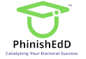 PhinishEdD logo with outline of graduate cap above company name a tagline: Catalyzing Your Doctoral Success